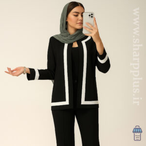 کت تکی زنانه طرح کلاسیک با نوار سفید