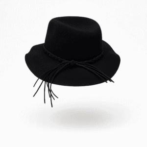 کلاه خاخامی زنانه پشمی با نوار مشکی (مشکی)